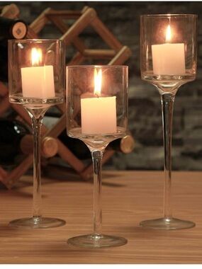 Household candlesticks set X 2 lot glass 6 pc wedding